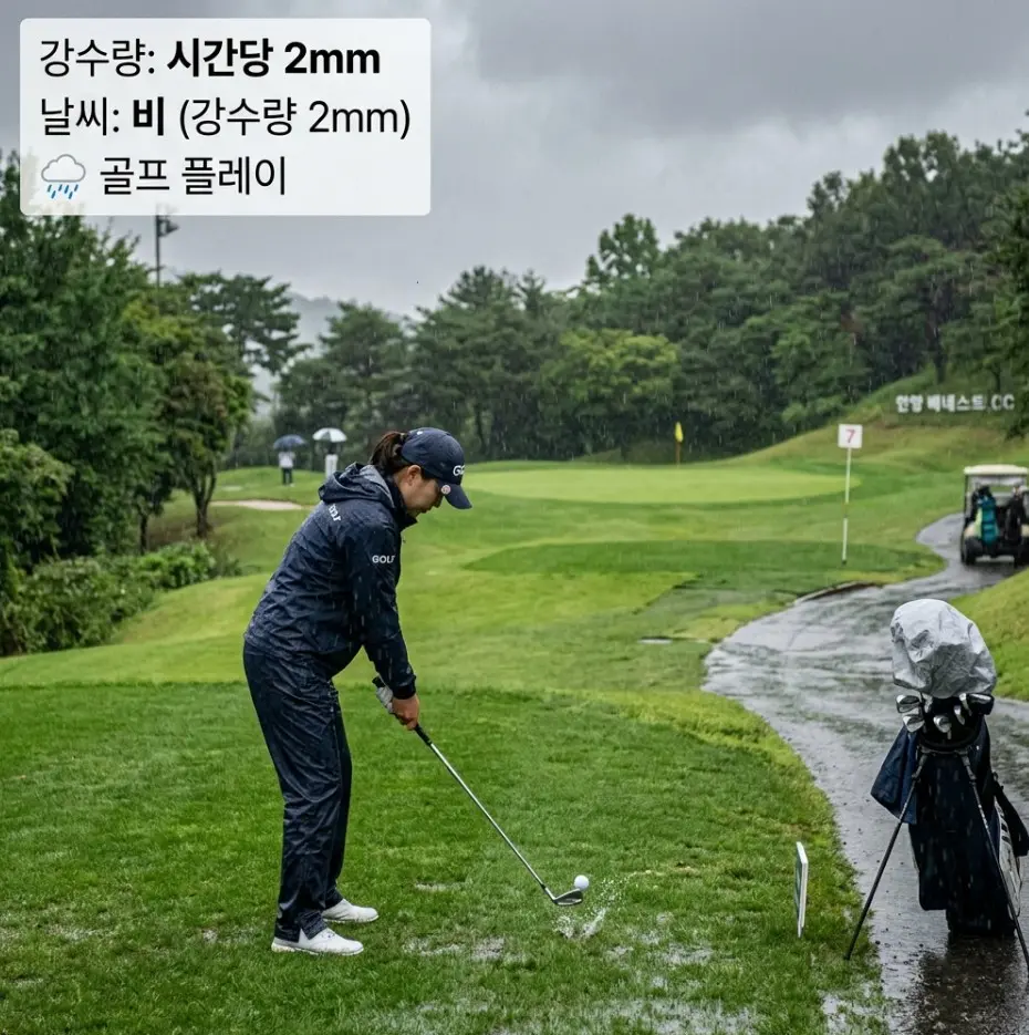 시간당-강수량-2mm일-때-골프