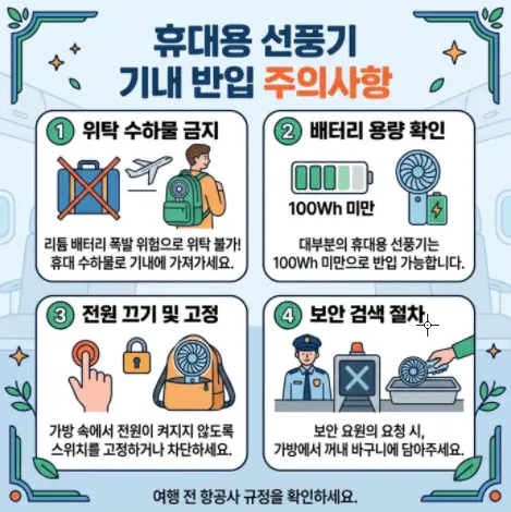 손-선풍기-기내-반입